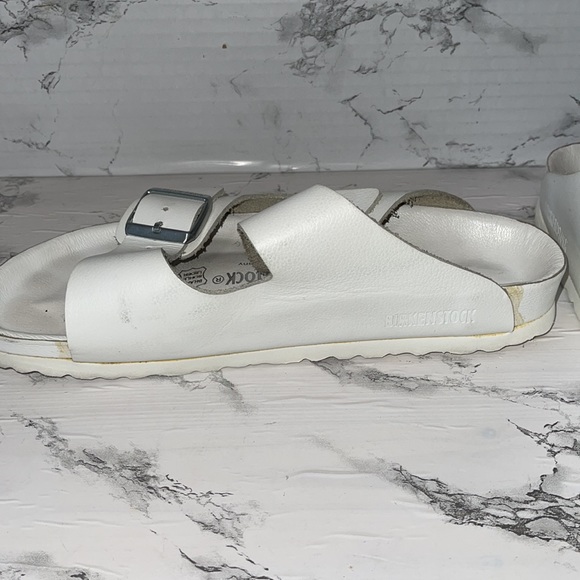 BIRKENSTOCK MONTEREY EXQUISITE WHITE ON WHITE LEATHER SIZE 40 9.5/10 US SIZE - Picture 7 of 9